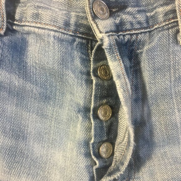 *HOST PICK* 7 FOR ALL MANKIND Standard Straight Distressed Blue Jeans Sz 33 x29 - Picture 9 of 16